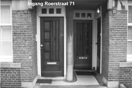 Portiek met ingang naar Roerstraat 71 - foto: Jos Wiersema - november 2008  